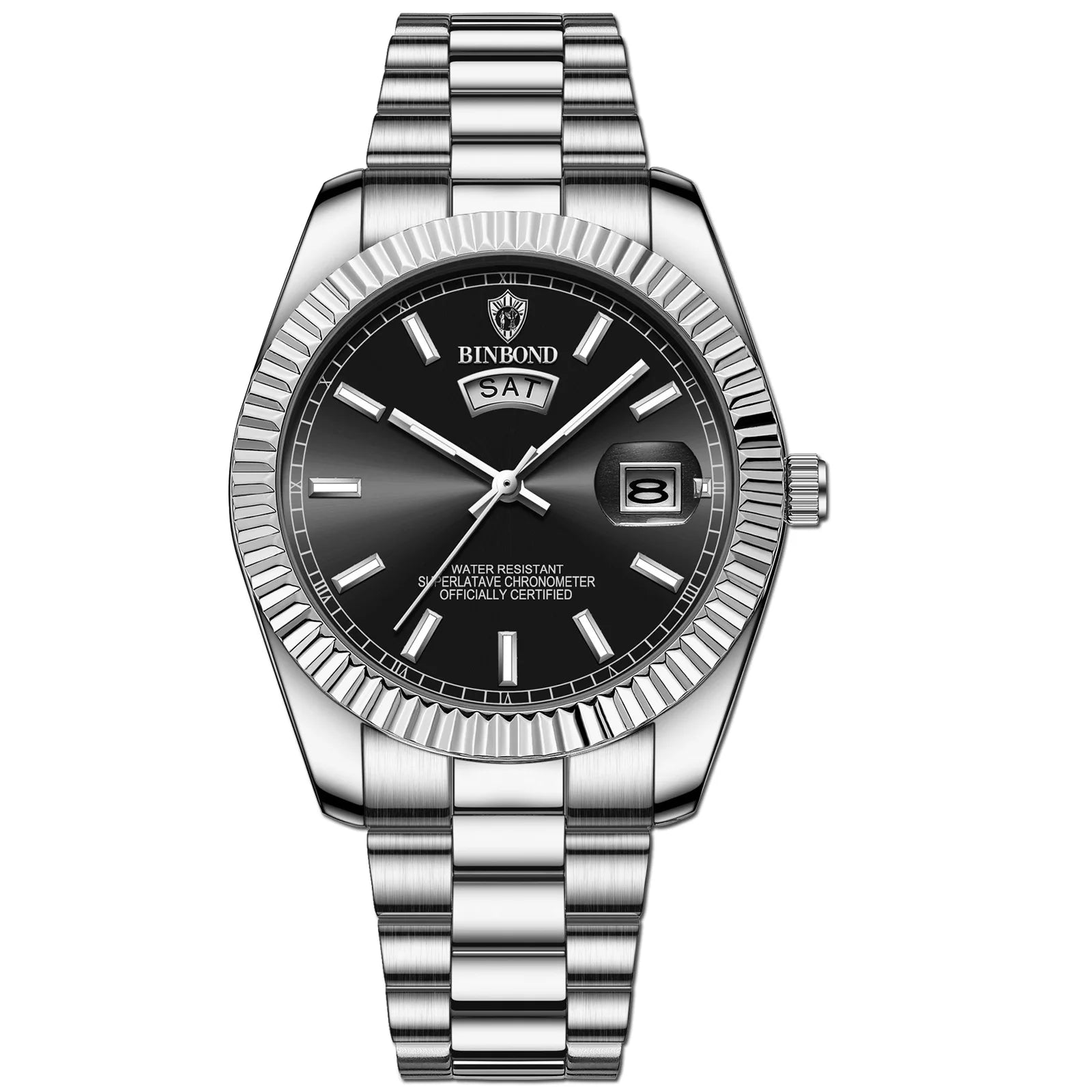 BINBOND Mens Waterproof Quartz Watch with Stainless Steel Band - Smarsty