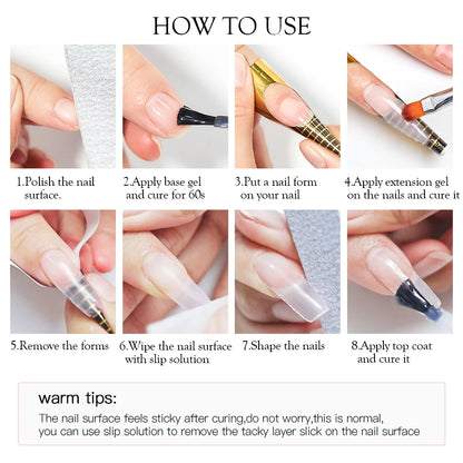 Milk White Quick Extension Gel Nail Polish 8ml Long Lasting Formula - Smarsty