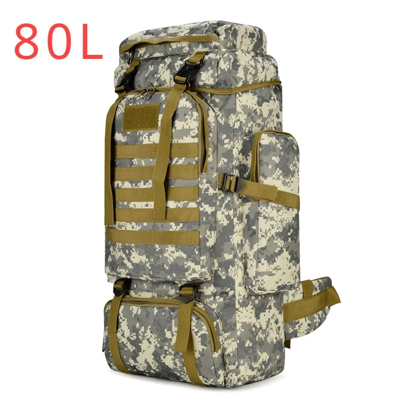 80L/100L  Mountaineering Bag Climb Bag Tactical Backpacks Large Backpack Outdoors Hiking Camping Travel Bags - Smarsty