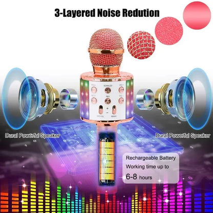 LED Wireless Bluetooth Karaoke Microphone for Kids - Smarsty