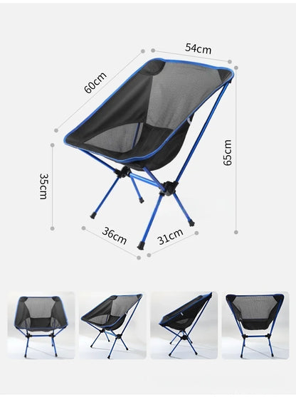 Outdoor foldable chair - ultra-light fishing camping leisure reclining chair - aluminum alloy moon chair - outdoor chair by Smarsty