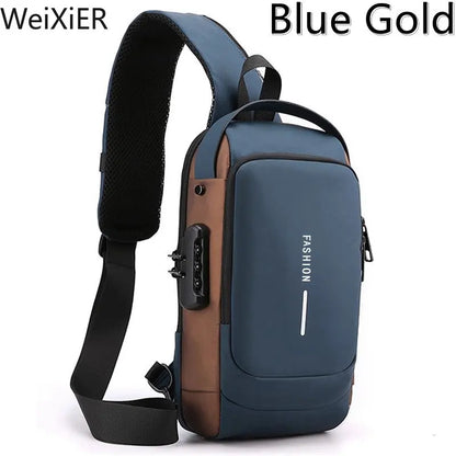 Anti Theft Chest Bag With USB Charging Crossbody For Men - Smarsty
