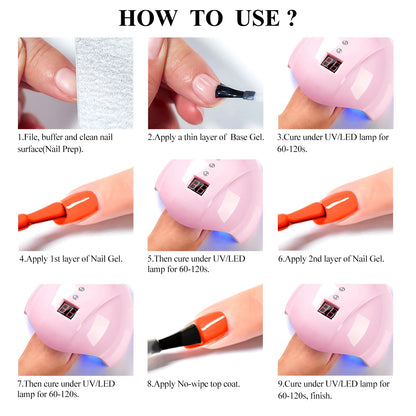 7 Piece Long Lasting Nail Gel Polish Set - Smarsty