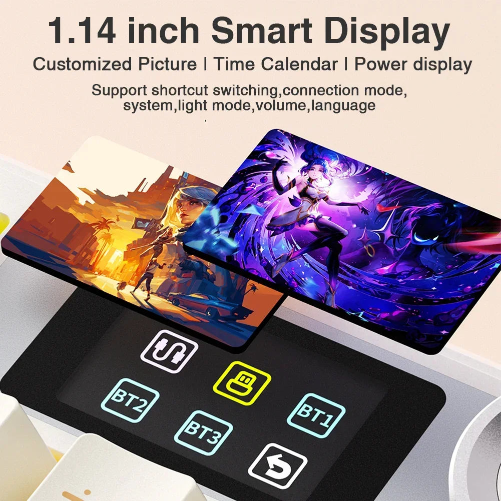 Wireless Gaming Keyboard With Macro Keys And TFT Display