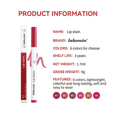 Lakerain Long-lasting Lip Gloss 6 Colors Matte Color Not Easy To Fade Non-stick Cup Silky Lip Gloss Wholesale ship for us