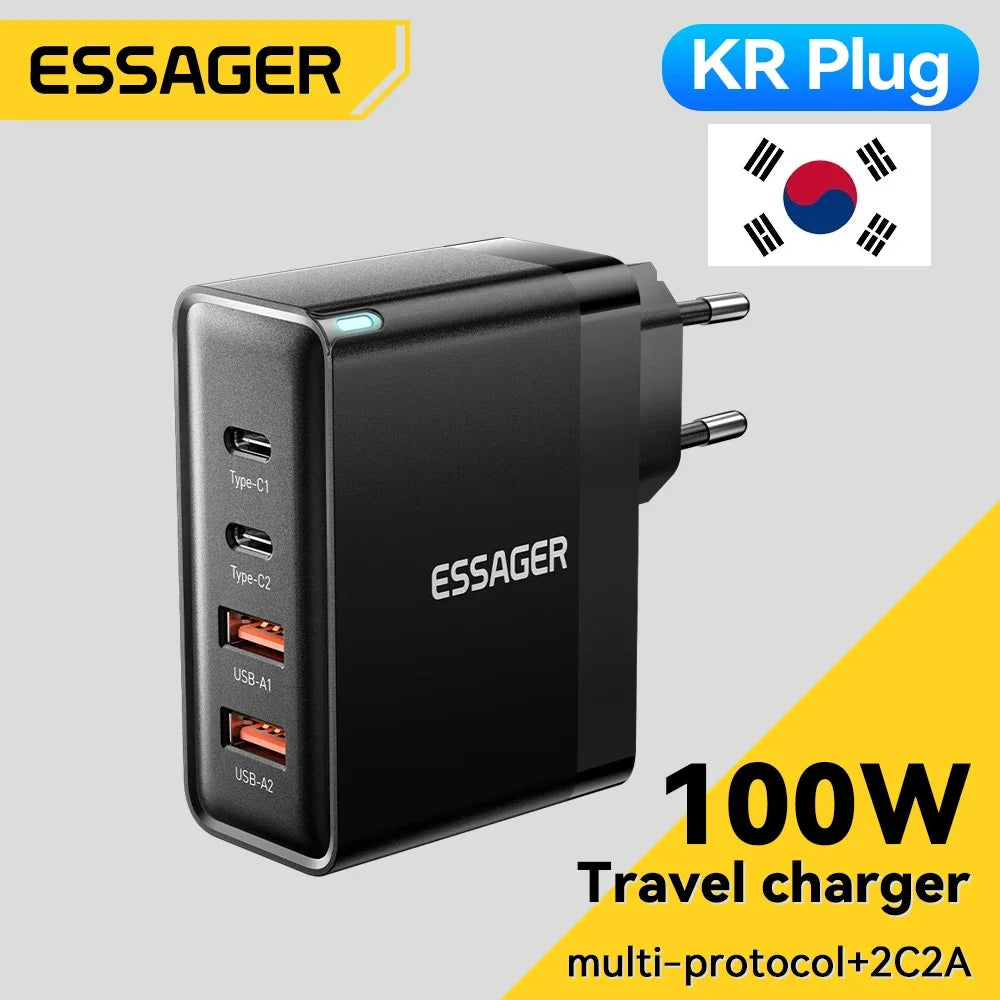 100W GaN USB3 C PD Charger For MacBook USKorea Plug - Smarsty