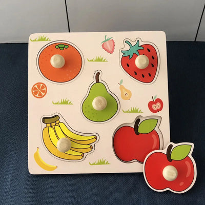 Montessori Toy Wooden Building Blocks Early Learning Educational Toys Color Shape Match Kids Puzzle Toys For Children Boys Girls - Smarsty