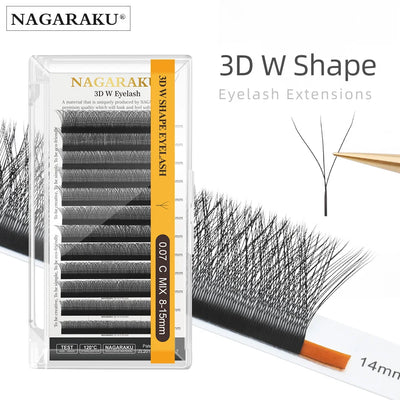 NAGARAKU 3D W Shape Premade Fans Eyelash Extensions - Smarsty