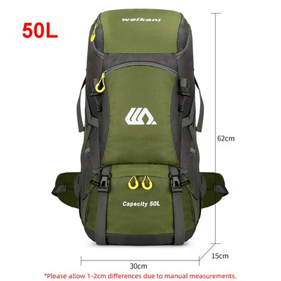 50L Travel Backpack Camping Men Large Hiking Bag Tourist Rucksack Waterproof Outdoor Sports Climbing Mountaineering Bag Luggage by Smarsty