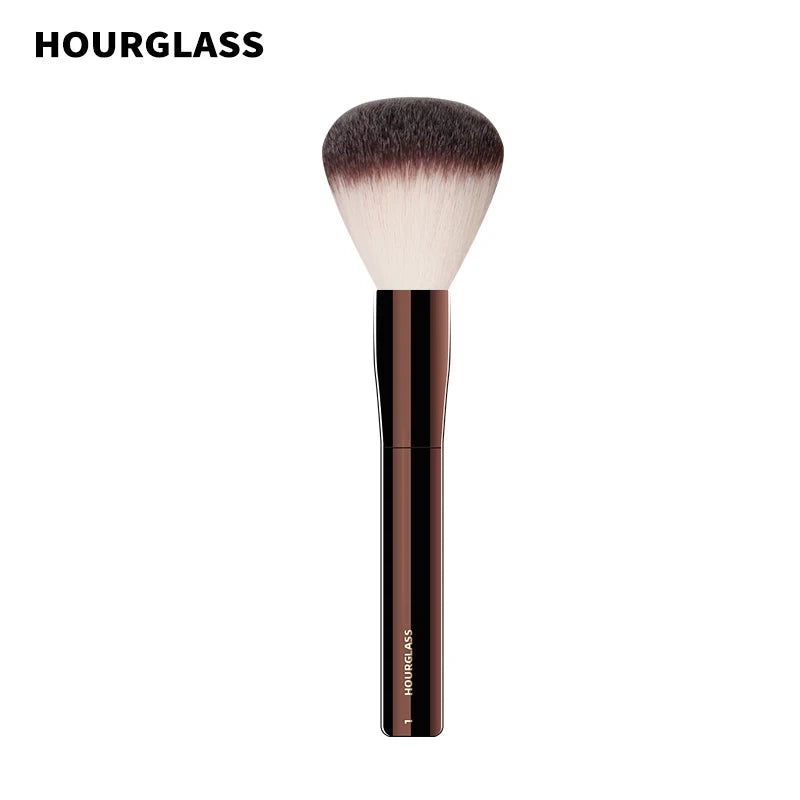 Hourglass Round Head Powder Brush with Soft Fiber Hair - Smarsty