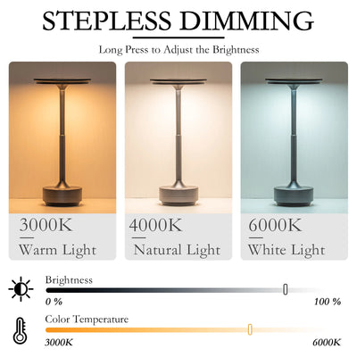 Rechargeable Wireless Table Lamp LED Touch Sensor Desktop Night Light Reading Lamp for Restaurant Hotel Bar Bedroom Decor Light