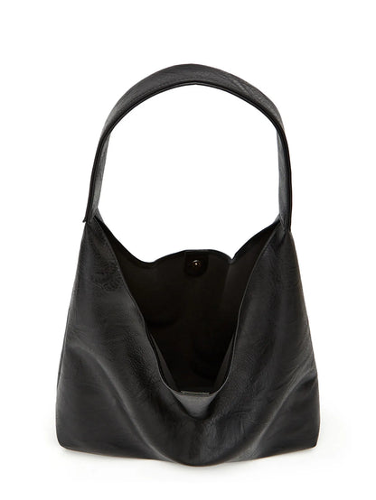 Casual PU Tote Bag For Women Large Capacity Shoulder Bag - Smarsty