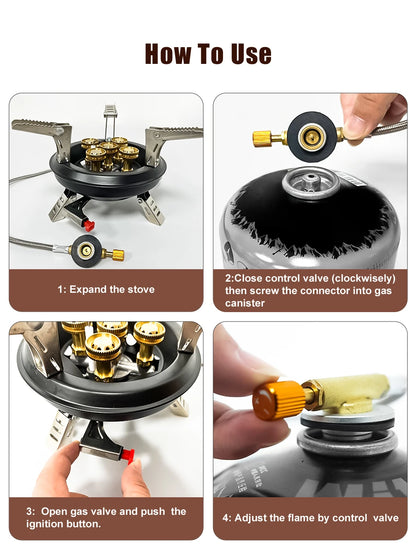 BRS-201A Portable Camping Gas Stove 16000W High Pressured Propane Butane Gas Burner Outdoor Emergency Stove with Piezo Ignition