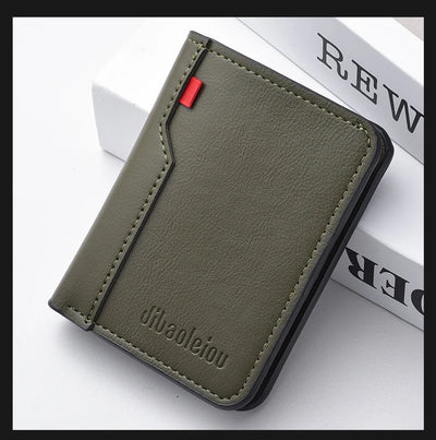 1Pc New Ultra-thin Mini Soft PU Leather Credit Card Wallet Holder Short Vertical High Quality Men's Wallet - Smarsty