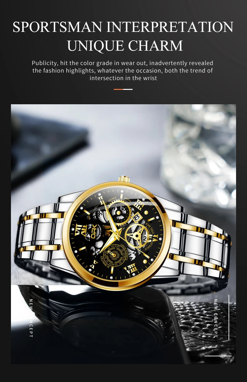Men's Waterproof Steel Watch with Night Glow Feature - Smarsty