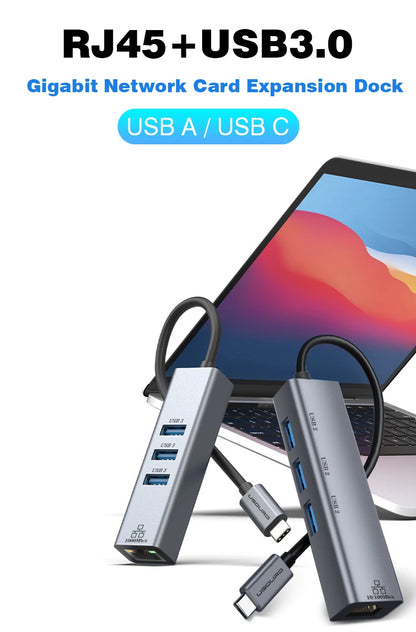 USB C Hub Docking Station With Gigabit Ethernet 100W Charge