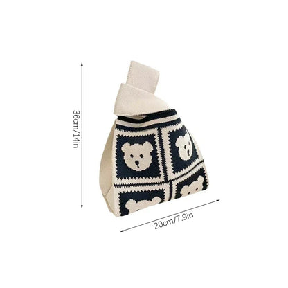 Handmade Knitted Wide Stripe Tote Bag For Women Everyday - Smarsty