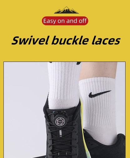 Thick Rope Swivel Buckle Shoelaces new upgrade Automatic Laces Without ties Children Adults Sneakers Shoelace Shoe Accessories - Smarsty