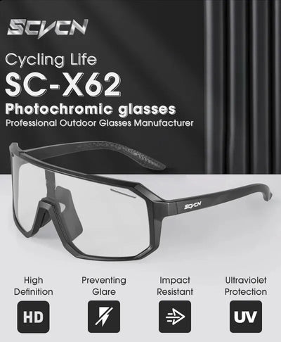 Cycling Glasses Photochromic Sunglasses Men Women Mountain Bike Road Eyewear New Bicycle Riding Outdoor Sports Hiking Goggles - Smarsty