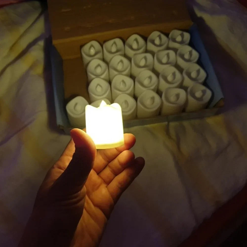 Flameless LED Electronic Candle Lights Creative Wishing Led Tea Lamp Warm White Halloween Wedding Christmas Decor Candle Light