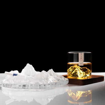 Japanese Glass Glacier Mountain Teacup Mt. Fuji Heat-resistant Glass Teacup Office Handy Retro Wine Glass Whisky Cup Home
