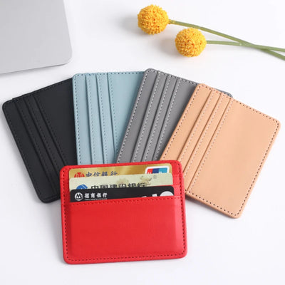 1Pc Pu Leather ID Card Holder Candy Color Bank Credit Card Box Multi Slot Slim Card Case Wallet Women Men Business Card Cover - Smarsty