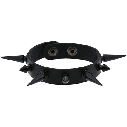 Unisex PU Leather Punk Bracelet With Spikes And Skull - Smarsty