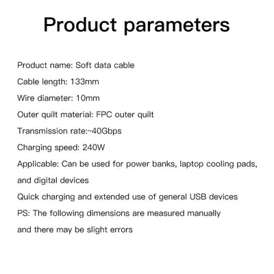 USB C to USB C Fast Charging Cable 240W 8K Data Transfer - Smarsty