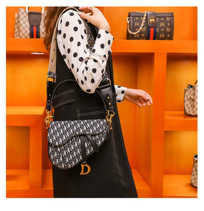 Studded Embroidered Shoulder Crossbody Bag Saddle Handbag - Smarsty
