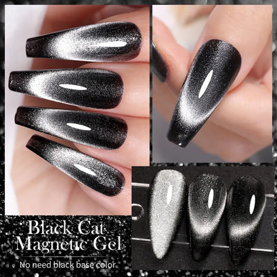 Holographic Cat Eye Gel Nail Polish With Galactic Effect - Smarsty