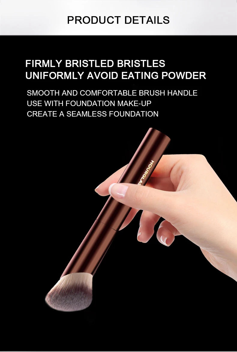 Hourglass Ambient Soft Glow Foundation Brush with Wool Fiber - Smarsty