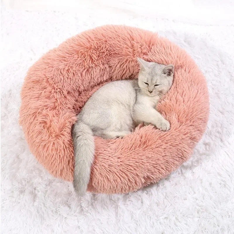 Super Soft Cat Bed Plush Donut Design for Comfort - Smarsty