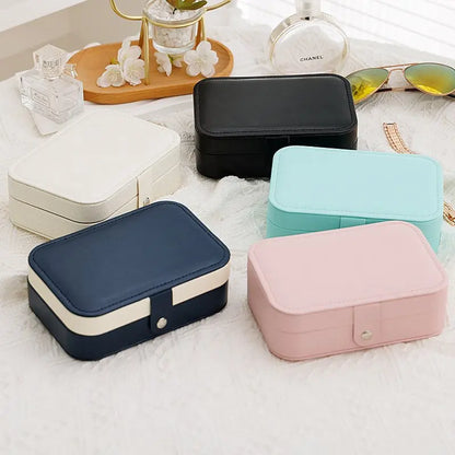 Portable Leather Jewelry Storage Box Travel Organizer - Smarsty