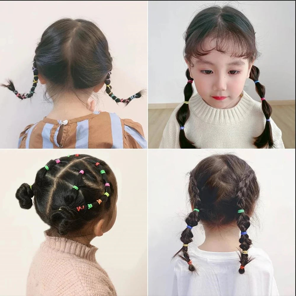 Colorful Kids Hair Ties Ponytail Bands Gentle Non Slip - Smarsty
