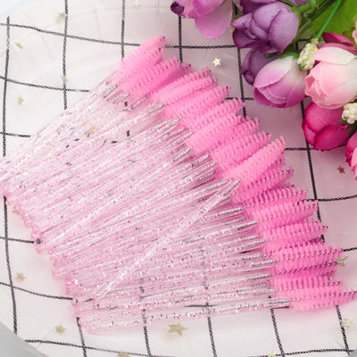 5/25/50 PCS Makeup Brushes Pink Crystal Eyelashes Brush Reusable Fake Lashes Extension Supplies False Eyelash Make up Tool Hot - Smarsty