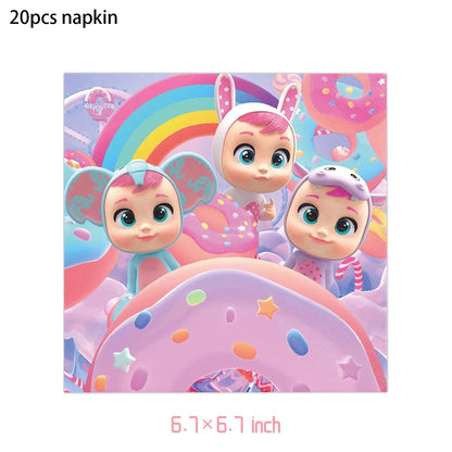 Cry Babies Birthday Party Decorations Tableware Set - Smarsty