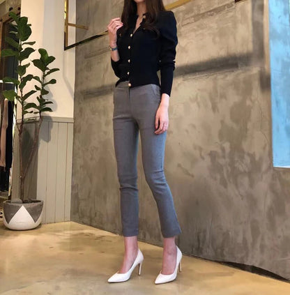 2025 Autumn Long Sleeve Fashion Women Cardigans Sweater Knitted Coat Short Casual Single Breasted Korean Slim Chic Ladies Tops - Smarsty
