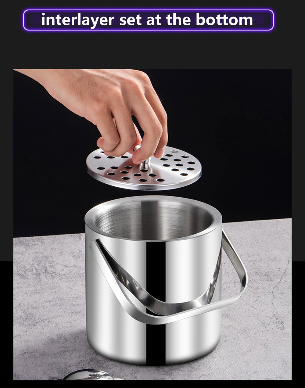 Portable Stainless Steel Ice Bucket for Outdoor Parties - Smarsty