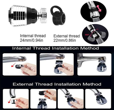 Kitchen Gadgets 2 Modes 360 Rotatable Bubbler High Pressure Faucet Extender Water Saving Bathroom Kitchen Accessories Supplies by Smarsty