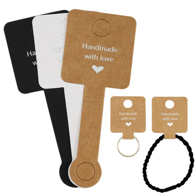 50pcs Self Adhesive Kraft Paper Jewelry Tags for Retail Display - Smarsty