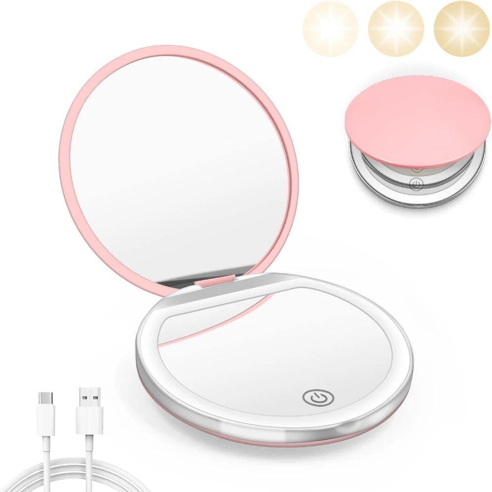 LED Compact Mirror with Light for Travel - Smarsty