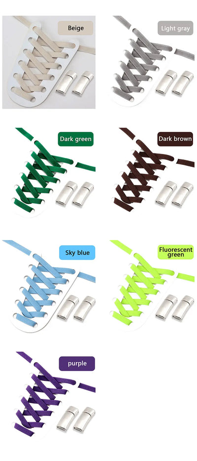 NEW NoTie Shoelaces Magnetic Shoe Laces Clip Flat Elastic Stretch Laces Sneakers Woman Men Children Casual Shoelace for AJ AF1 - Smarsty