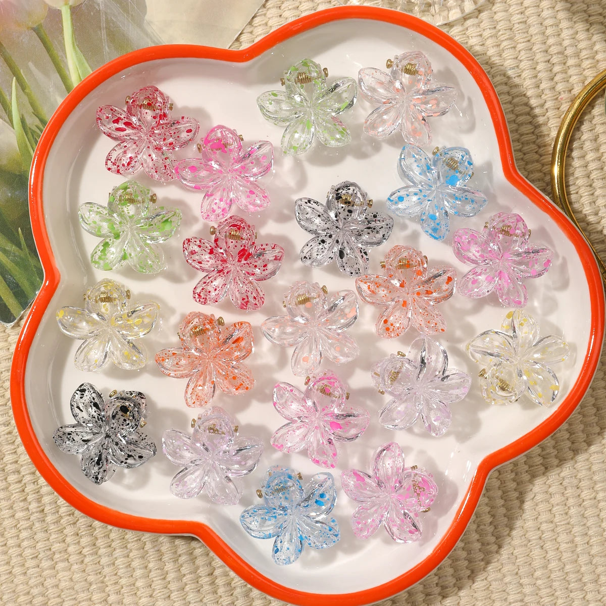 Mini Flower Hair Clips Pack Creaseless Claw Clips For Bangs - Smarsty