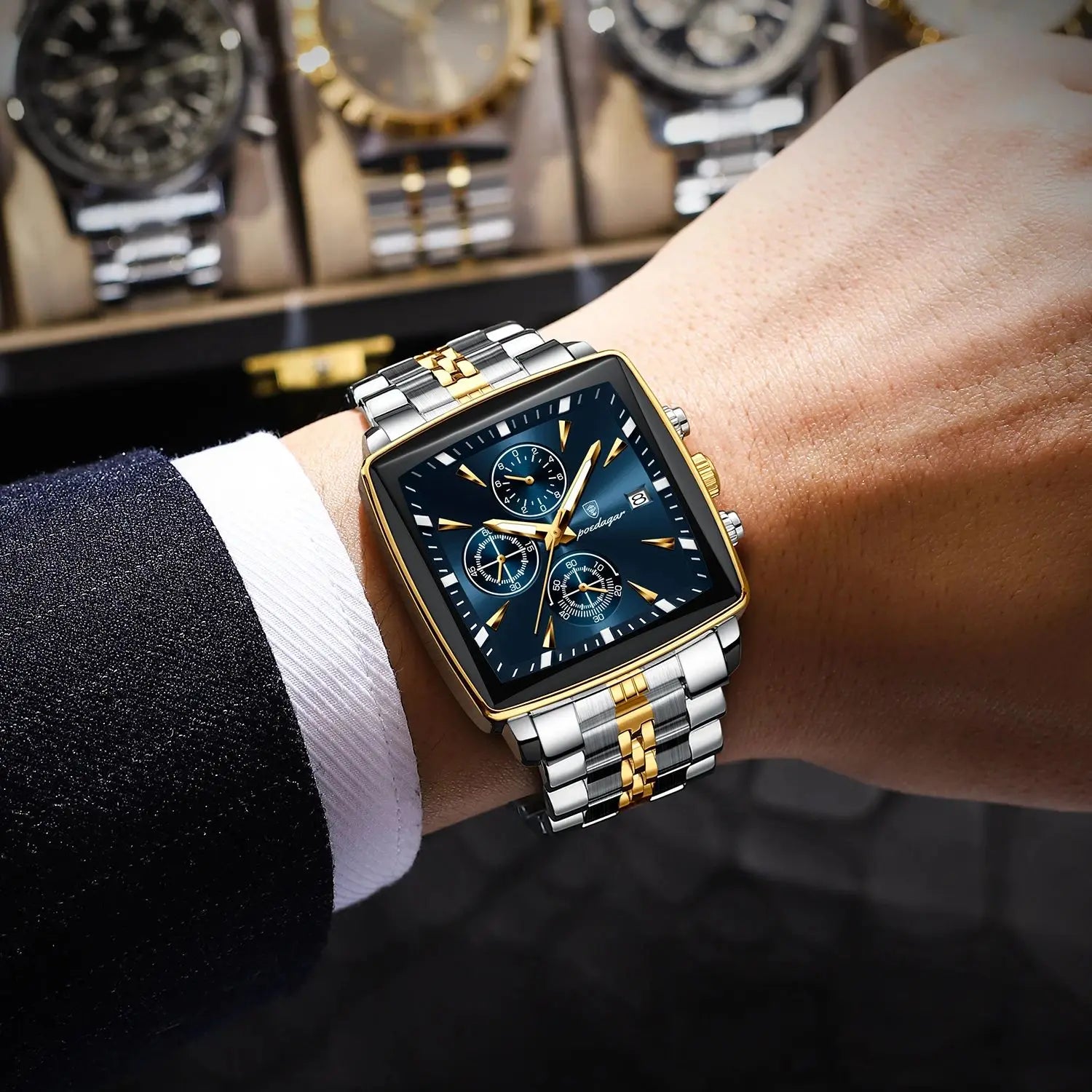 Luminous Waterproof Men's Chronograph Watch with Date - Smarsty