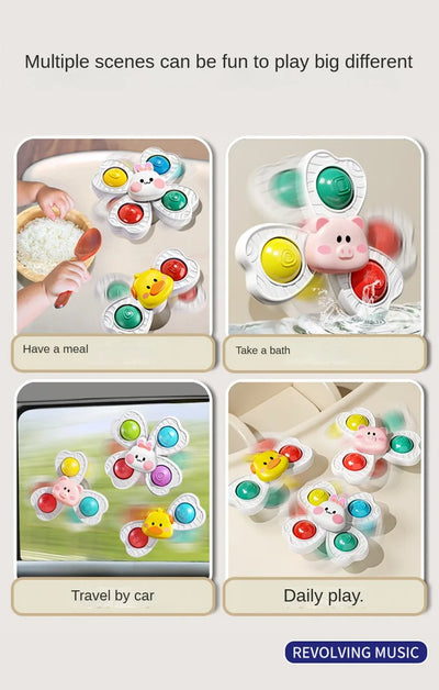 Baby Sucker Spinning Toys Children Bath Montessori Education Rotating 3 Years Bathroom Toys for Toddler Infant Toys for Baby - Smarsty
