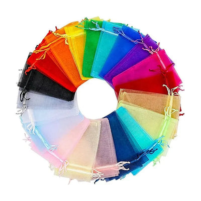 Multicolor Organza Bags for Jewelry Packaging 50 Pieces - Smarsty