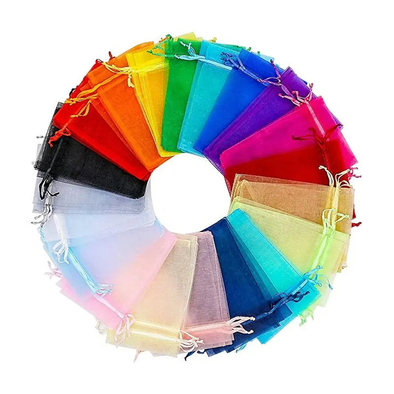 50pcs Multicolor Organza Bags for Jewelry Packaging - Smarsty
