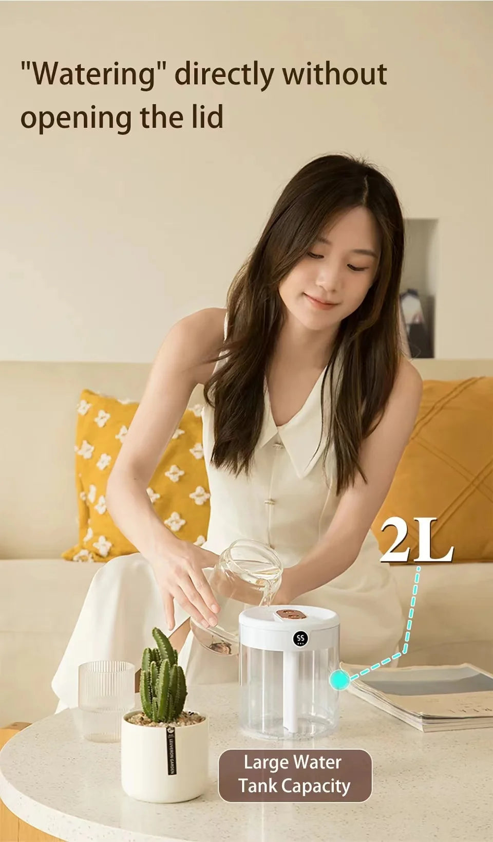 2L Portable Humidifier for Quiet Bedroom Use - Smarsty
