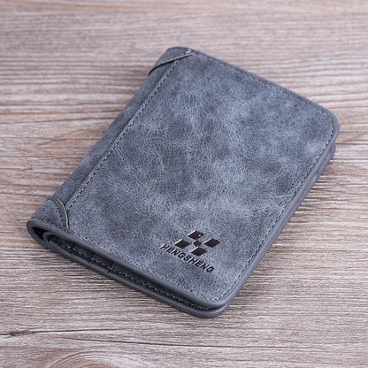 Men's Wallet Leather Billfold Slim Hipster Cowhide Credit Card/ID Holders Inserts Coin Purses Luxury Business Foldable Wallet - Smarsty