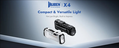 WUBEN X4 EDC Flat Flashlight with RGB Light, 1500 Lumens Mini Flashlight with Tactical Switch and Magnetic, IP68 Portable Pocket - Smarsty